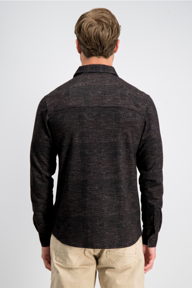 Gabbiano bordeaux heren overhemd | Model achteraanzicht