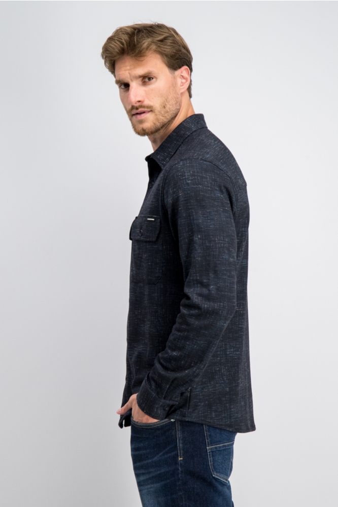 Gabbiano blauwe heren overhemd | Model zijaanzicht