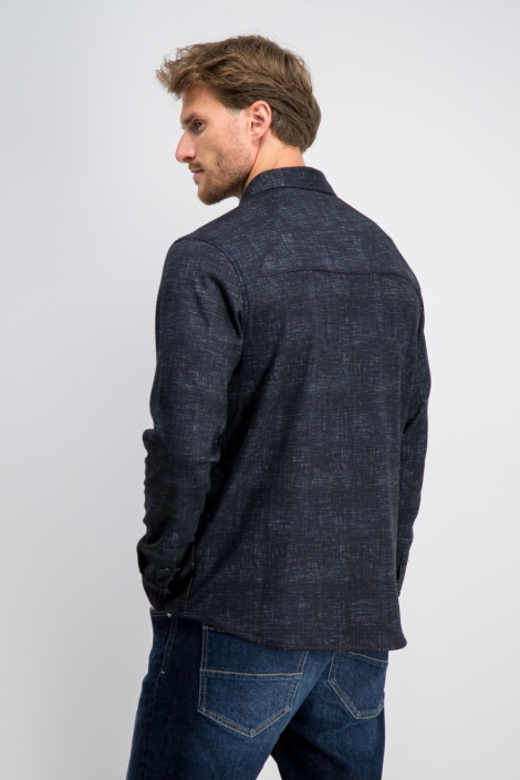 Gabbiano blauwe heren overhemd | Model achteraanzicht
