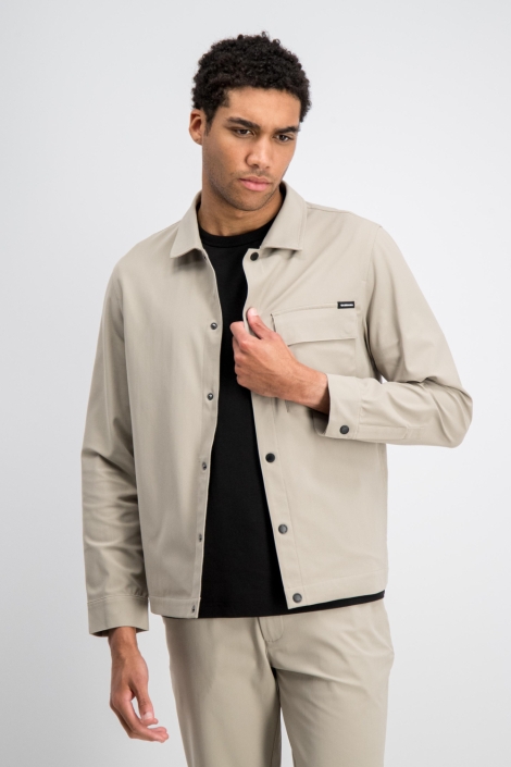 Gabbiano taupe heren overhemd | Model vooraanzicht