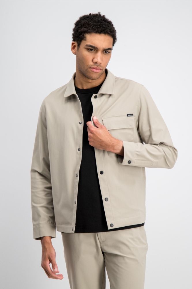 Gabbiano taupe heren overhemd | Model vooraanzicht