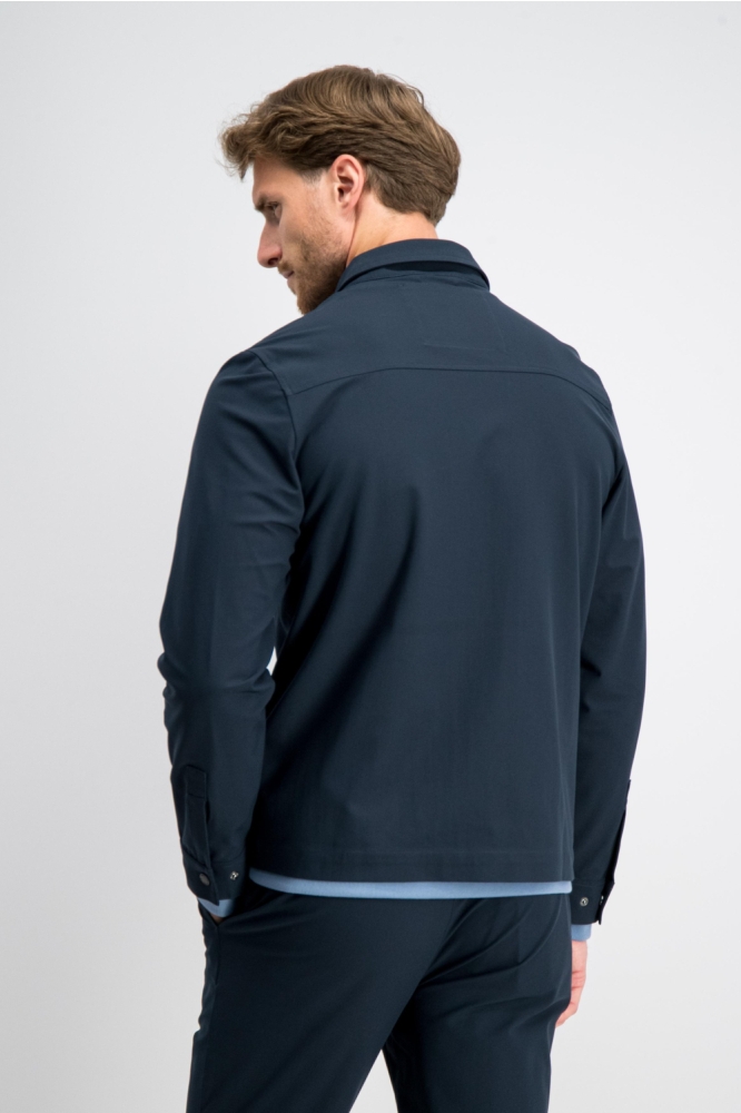 Gabbiano blauwe heren overhemd | Model achteraanzicht