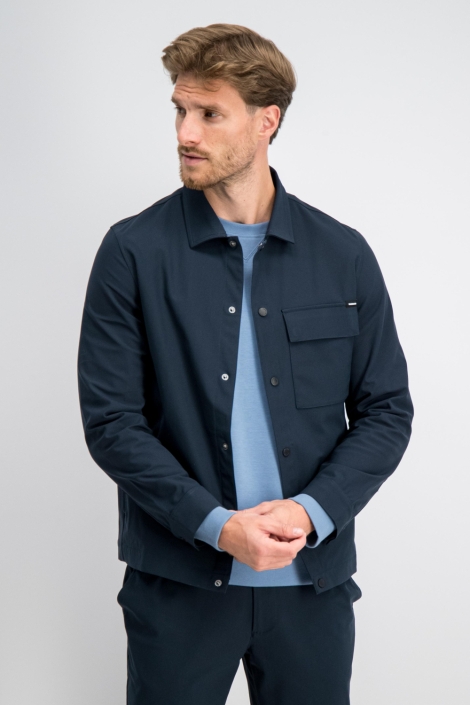Gabbiano blauwe heren overhemd | Model vooraanzicht