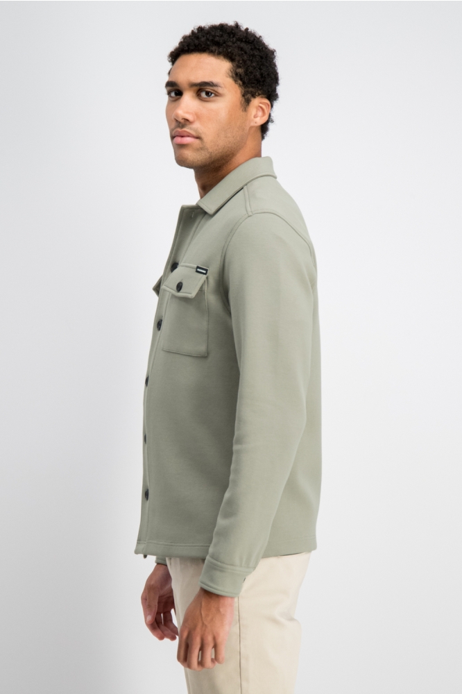 Gabbiano groene heren overhemd | Model zijaanzicht