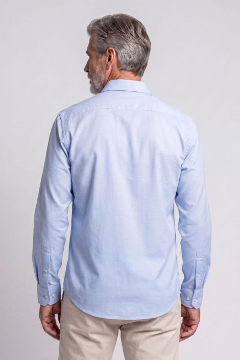 Campbell blauwe heren overhemd | Model achteraanzicht