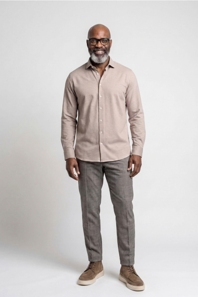 Campbell bruine heren overhemd | Model