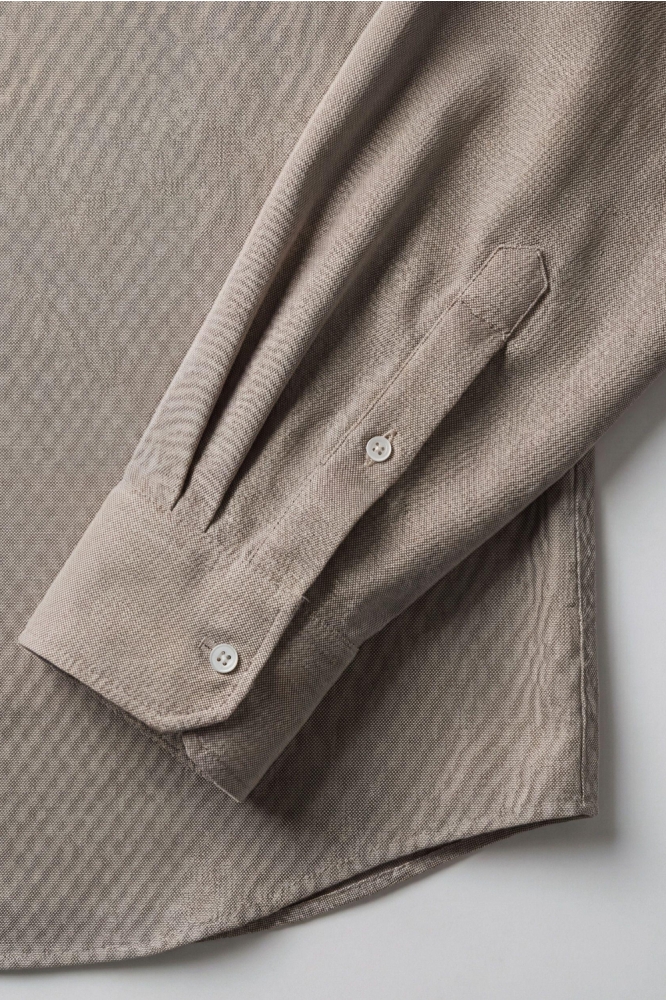 Campbell bruine heren overhemd | Close up
