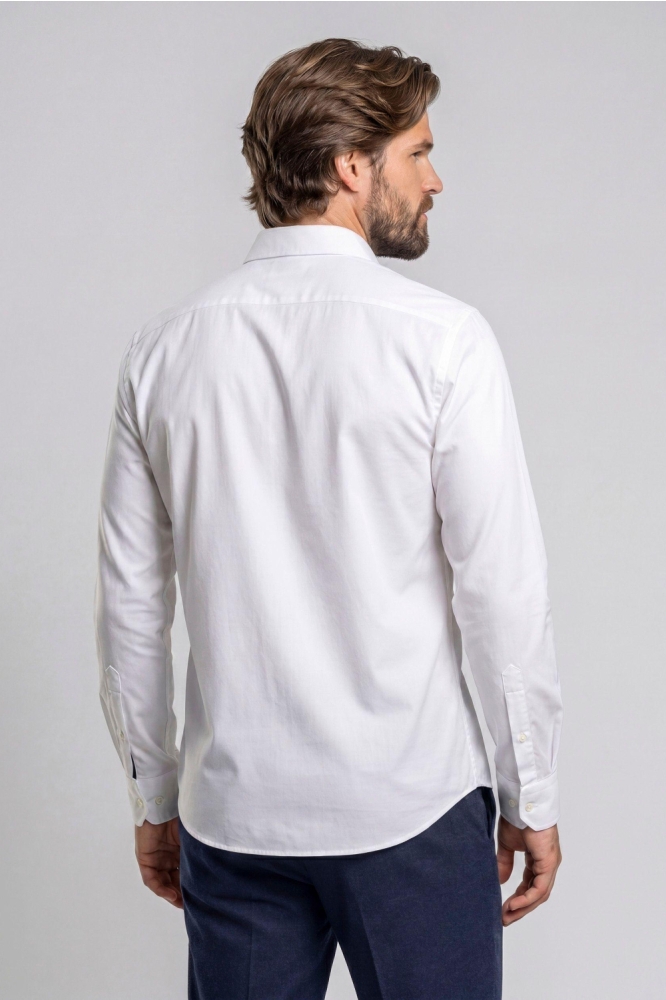 Campbell witte heren overhemd | Model achteraanzicht