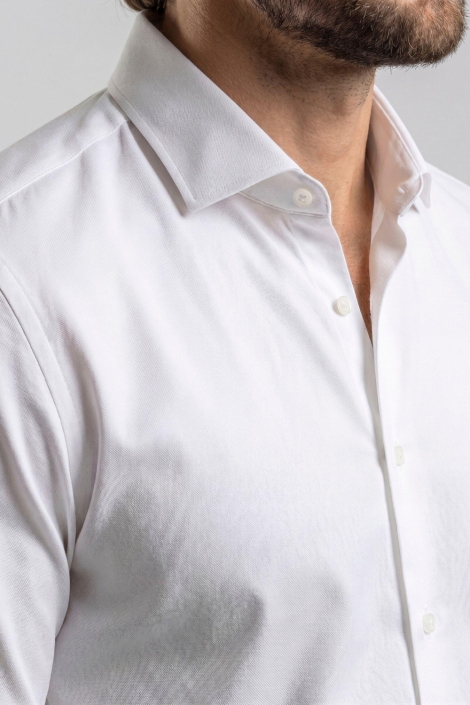 Campbell witte heren overhemd | Close up
