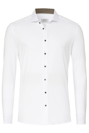 Pure H. Tico Overhemd FUNCTIONAL SHIRT LONGSLEEVE 4056 21750 WHITE PLAIN