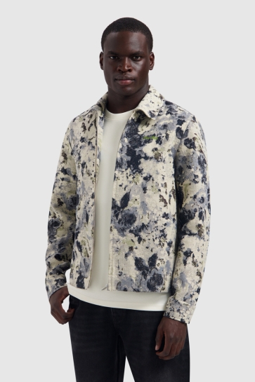 Pure Path Overhemd FLOWER ZIPPED OVERSHIRT 26030204 54 ECRU