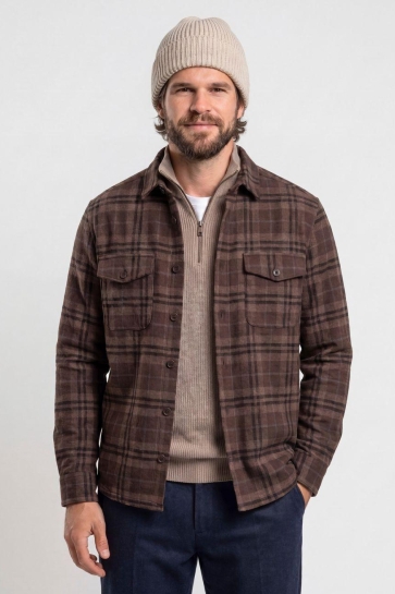 Campbell Overhemd OVERSHIRT WALKER 107653 8615 Coffee Bean brown big check