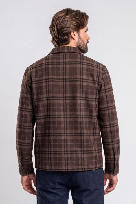 Campbell bruine heren overhemd | Model achteraanzicht