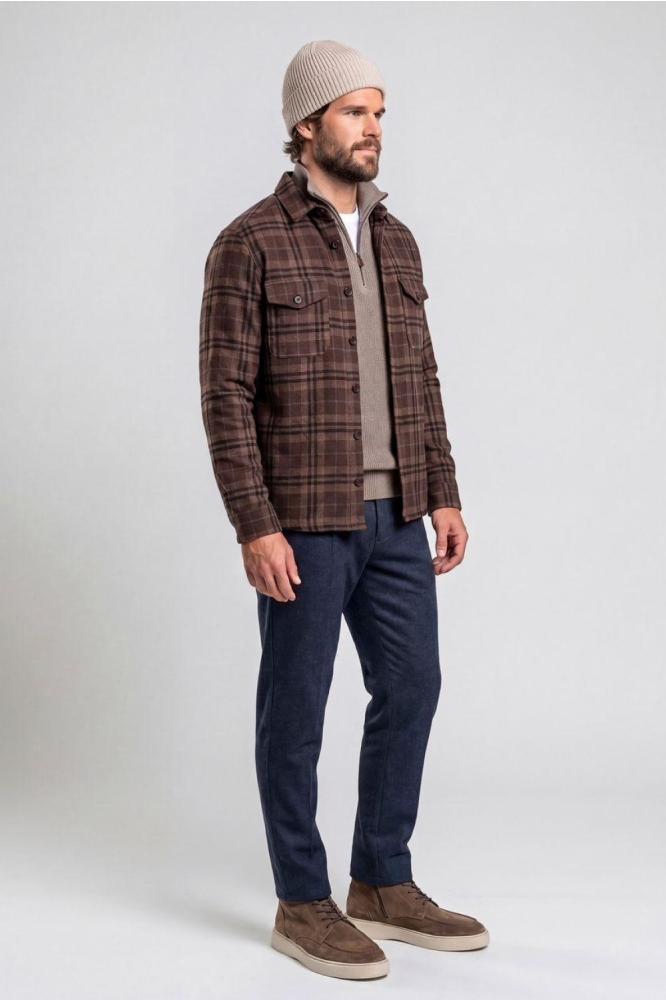 Campbell bruine heren overhemd | Model