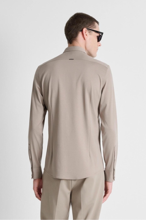 Antony Morato taupe heren overhemd | Model achteraanzicht