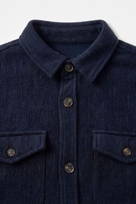 Campbell blauwe heren overhemd | Close up