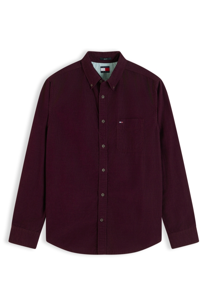 Tommy Jeans bordeaux heren overhemd | Vooraanzicht