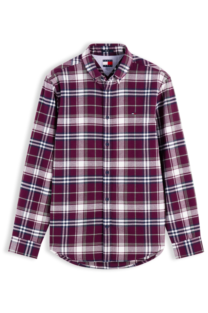 Tommy Jeans bordeaux heren overhemd | Vooraanzicht