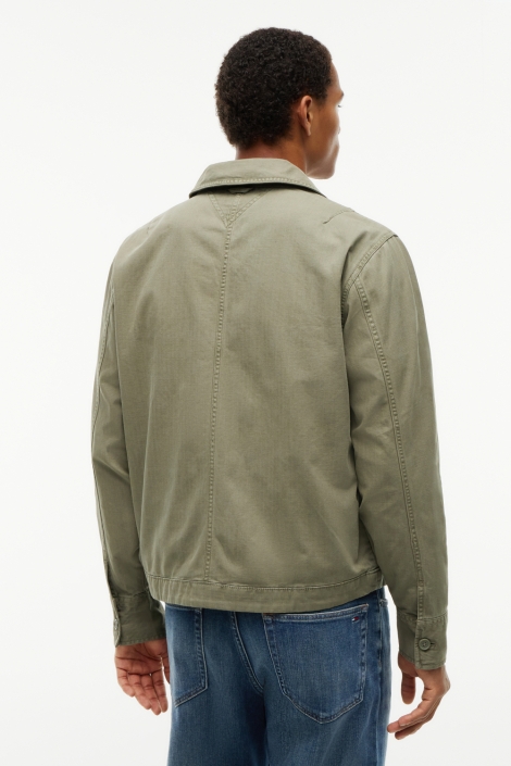 Tommy Jeans groene heren overhemd | Model achteraanzicht