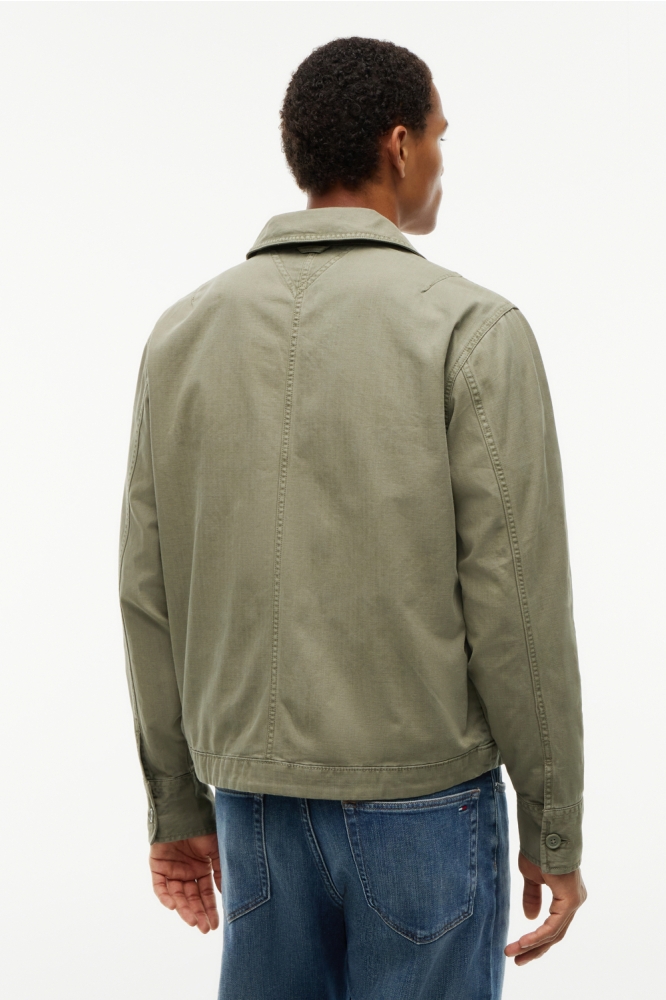 Tommy Jeans groene heren overhemd | Model achteraanzicht