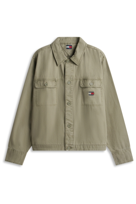 Tommy Jeans groene heren overhemd | Vooraanzicht