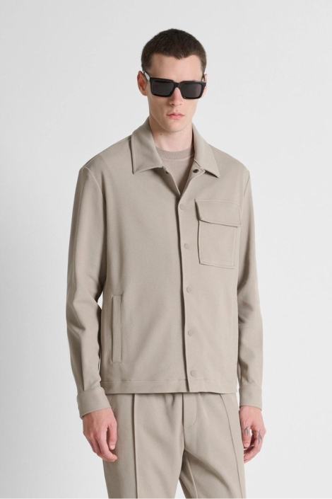 Antony Morato ecru heren overhemd | Model vooraanzicht