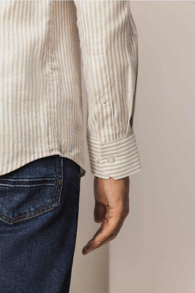 State of Art beige heren overhemd | Close up