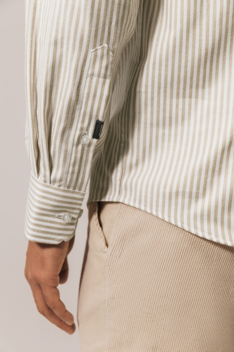 State of Art beige heren overhemd | Close up