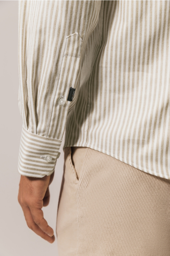 State of Art beige heren overhemd | Close up