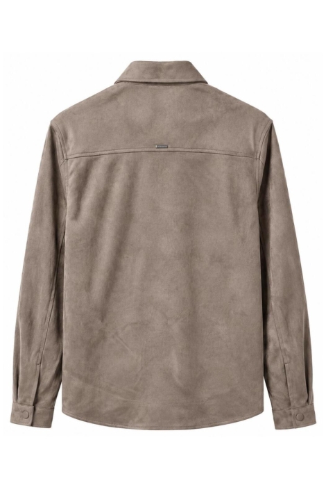Antony Morato taupe heren overhemd | Achteraanzicht