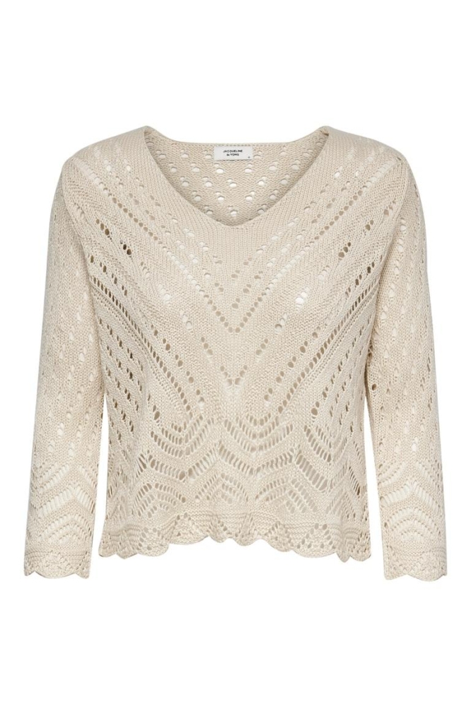 Jacqueline de Yong beige dames trui | Vooraanzicht