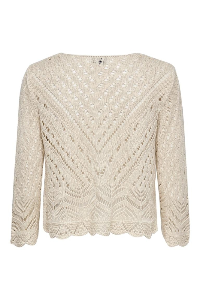 Jacqueline de Yong beige dames trui | Achteraanzicht