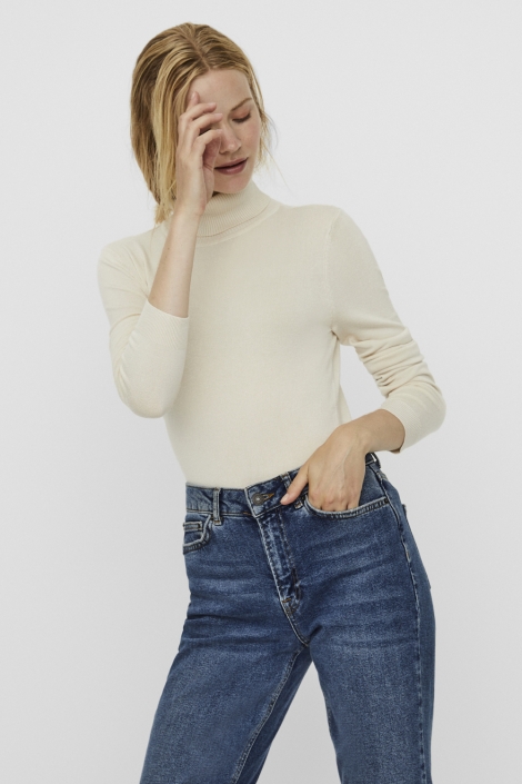 Vero Moda beige dames trui | Model vooraanzicht