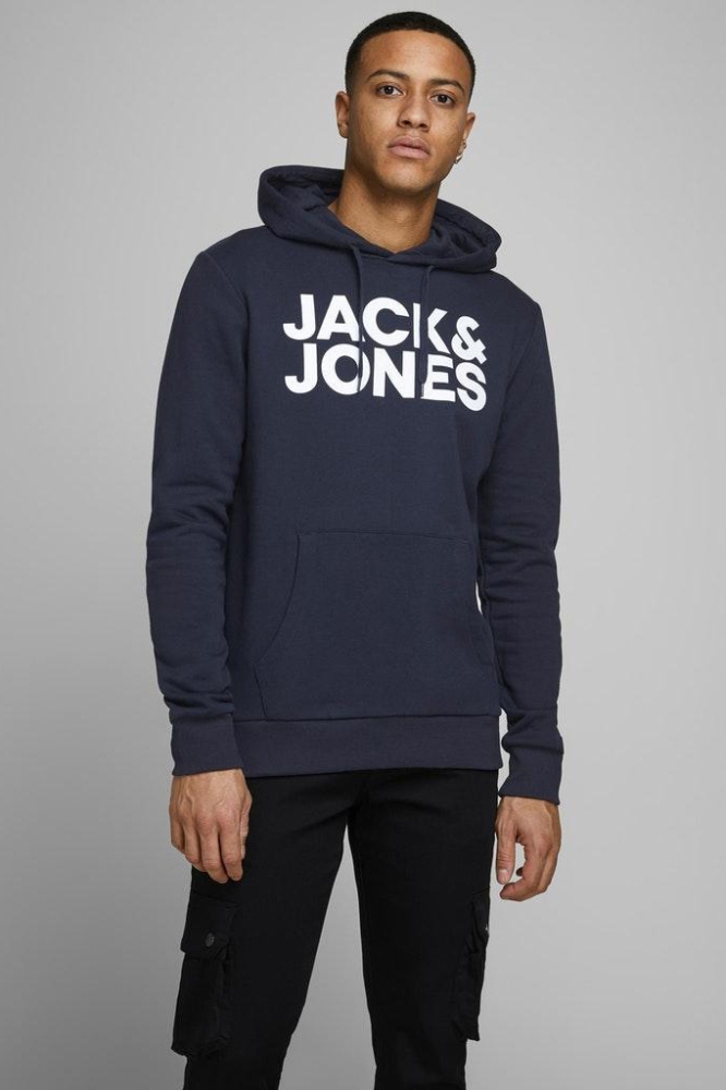 Jack & Jones blauwe heren trui | Model vooraanzicht
