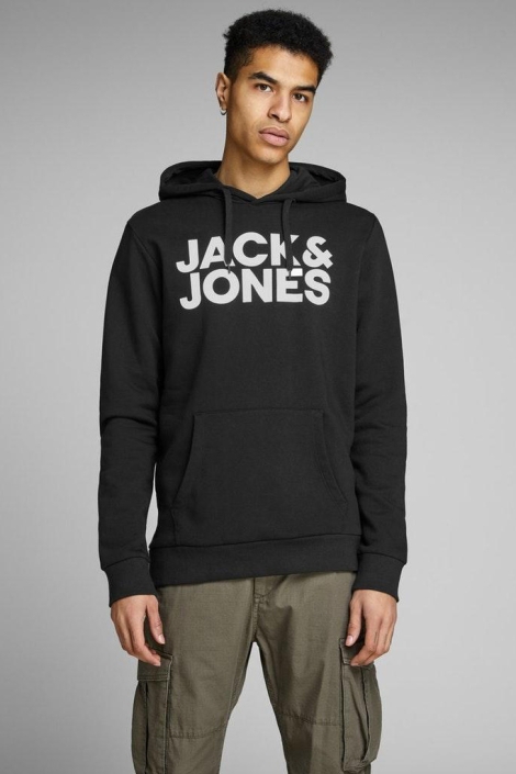 Jack & Jones zwarte heren sweater | Model vooraanzicht