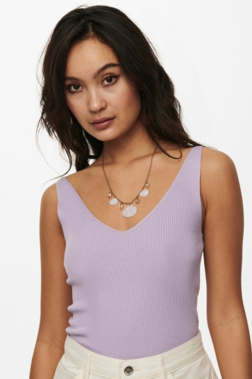 Jacqueline de Yong Top JDYNANNA S/L TOP KNT NOOS 15180497 Pastel Lilac