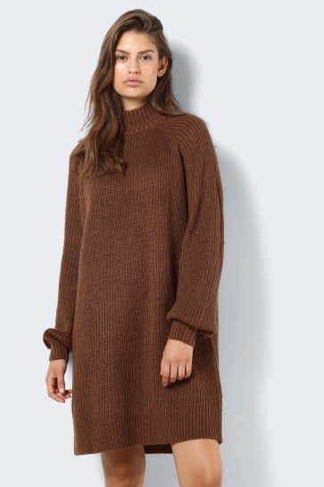 Noisy may Jurk NMTIMMY L/S KNIT DRESS NOOS 27017055 PARTRIDGE