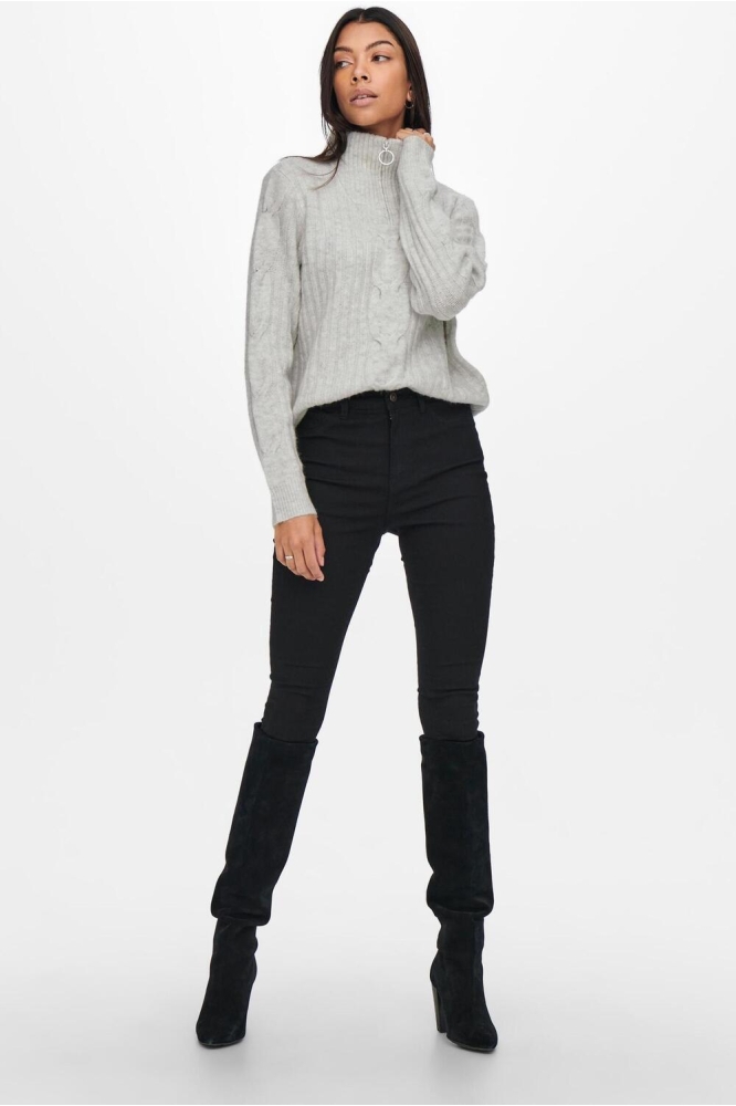 Jacqueline de Yong grijze dames trui | Model