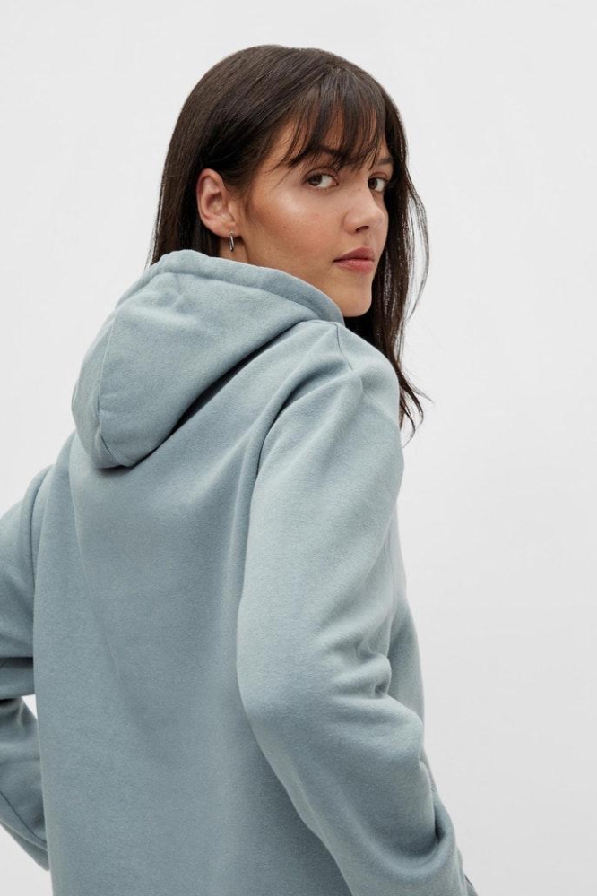 Pieces blauwe dames sweater | Close up