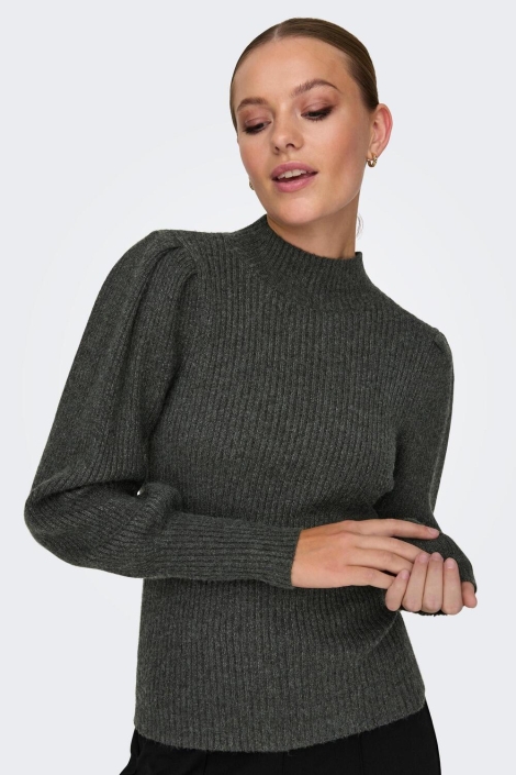 Only grijze dames trui | Model vooraanzicht