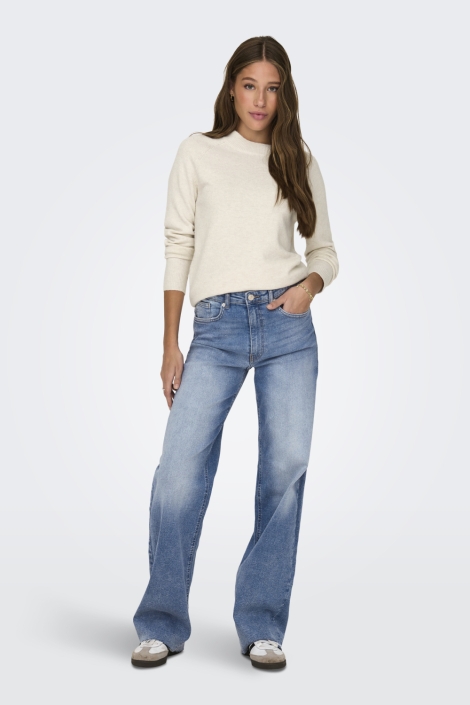 Only beige dames trui | Model vooraanzicht