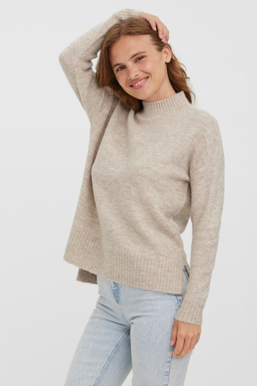 Vero Moda Trui VMLEFILE OVERSIZE BOXY BLOUSE GA NO 10269229 Birch/W.MELANGE