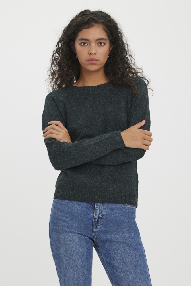 Vero Moda groene dames trui | Model vooraanzicht