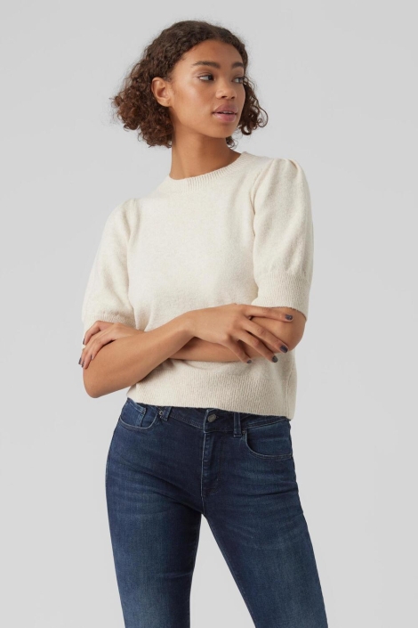 Vero Moda beige dames trui | Model vooraanzicht