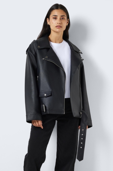 Noisy may Jas NMPAULINA OVERSIZE BIKER JACKET NOO 27027014 Black