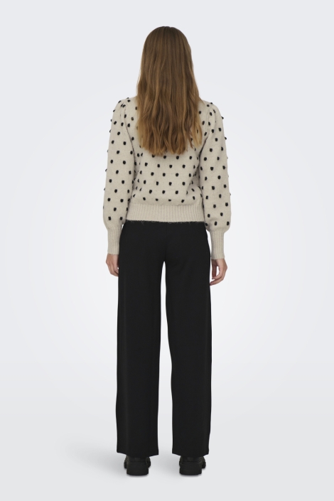 Jacqueline de Yong beige dames trui | Model achteraanzicht