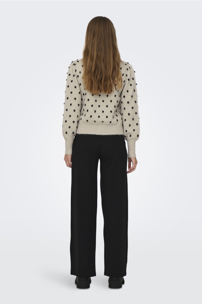 Jacqueline de Yong beige dames trui | Model achteraanzicht