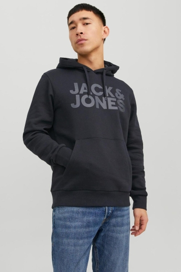 Jack & Jones JJECORP LOGO SWEAT HOOD NOOS 12152840 Black/Large Print