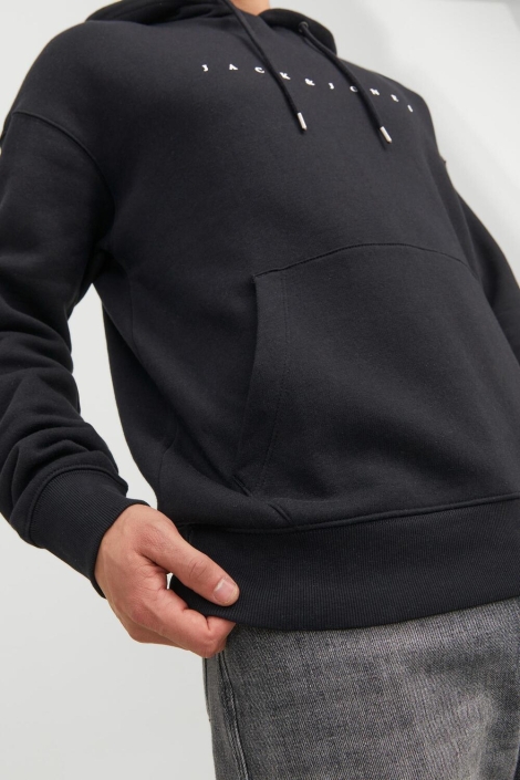 Jack & Jones zwarte heren sweater | Close up