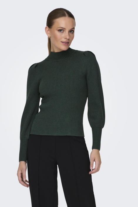 Only groene dames trui | Model vooraanzicht